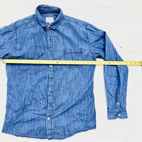 👕Frank & Oak👕 Chambray Denim Button Down Shirt - Size L - Picture 5 of 7
